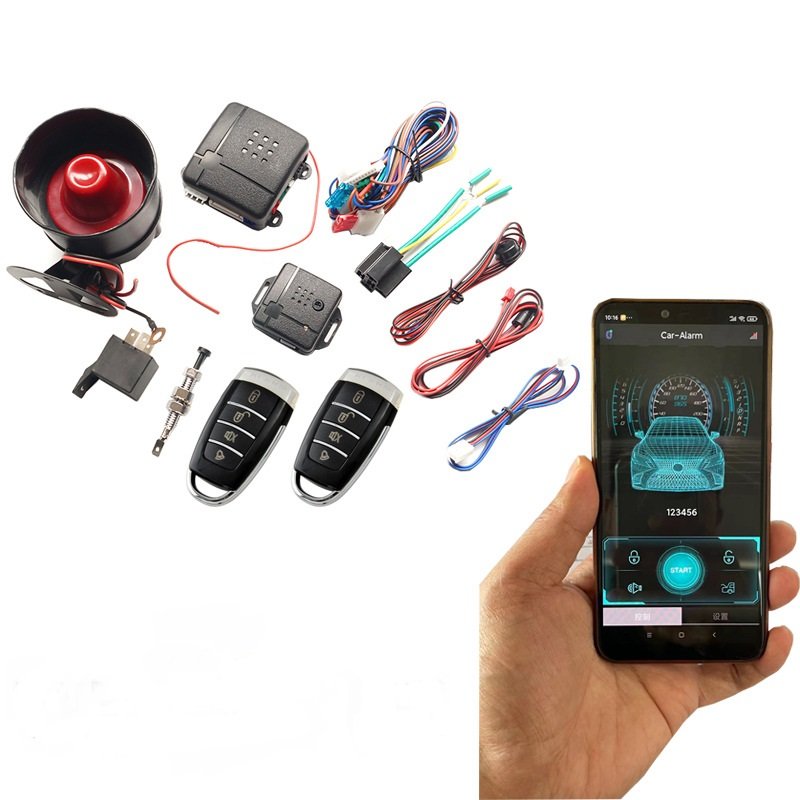Universal Hoping Code Anti-theft Car Alarm System with Lock Unlock APP Remote Control Keyless Vibration Alarm Car Accessories